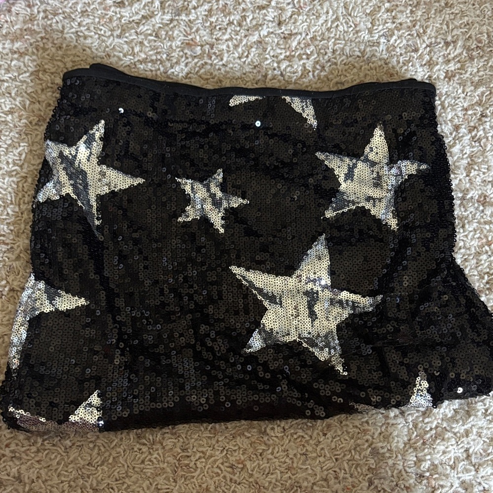 Black Sequin Star Skirt